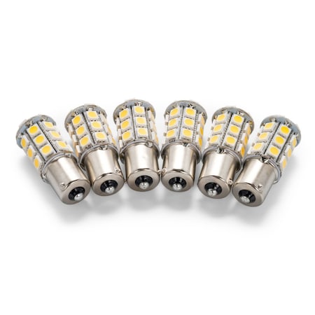 Camco LED - 1156/1141/1073/93 (BA15S) 27-LED 285LM, BRIGHTWHIT(6PK) 54607